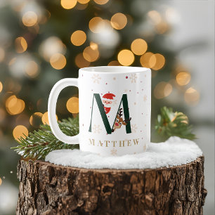 Tasse M personnalisée avec monogramme de Noël