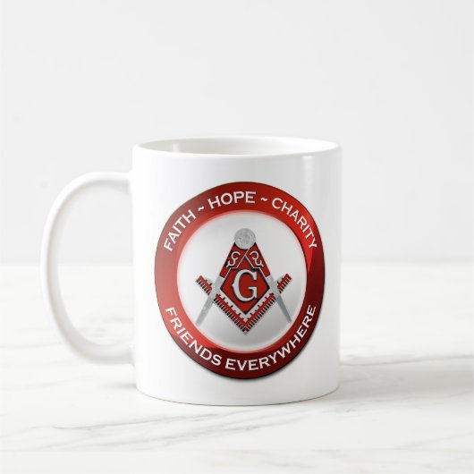 Tasse maçonnique - Rouge (Gauche)