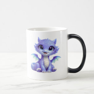 Tasse magique avec un doux bébé dragon bleu