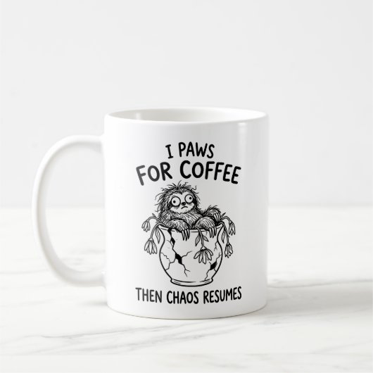 Tasse Magique Café Sip Sloth Classique (Gauche)
