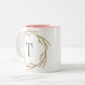Tasse magique de monogramme de la guirlande | de (Devant gauche)