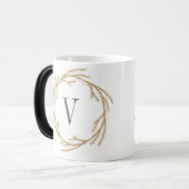 Tasse magique de monogramme de la guirlande | de (Devant gauche)