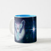 Tasse magnifique d'ange bleu de saphir de (Devant gauche)