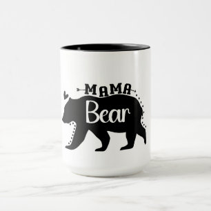 Tasse Mama Bear avec silhouette d'ours audacieuse