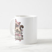 Tasse Maman Chat Fille Douce Chat Dur | Café Drôle (Devant gauche)