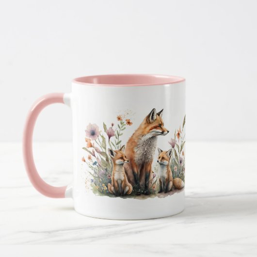 Tasse Maman Renard Rouge avec Petit (Gauche)
