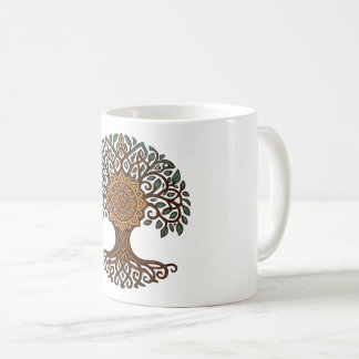 Tasse Mandala Arbre de Vie Terestre | Brun Vert Ce