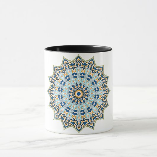 Tasse Mandala Bleue et Orange (Centre)