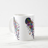 Tasse Mandala de Méduse Florale Colorée (Devant gauche)