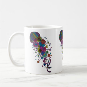 Tasse Mandala de Méduse Florale Colorée