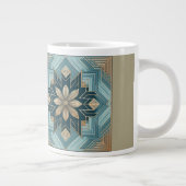 Tasse Mandala Florale Géométrique Bleue – Sarcelle (Droite)