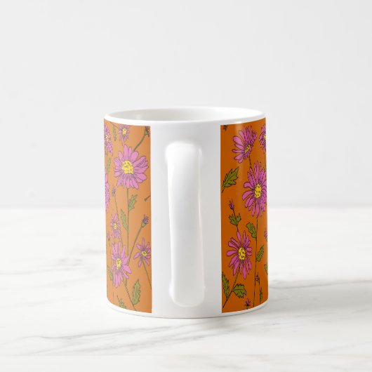 Tasse Marguerite orange et rose (Poignée)