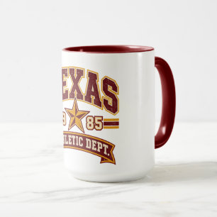 Tasse Marron Département Athlétique Vintage du Tex