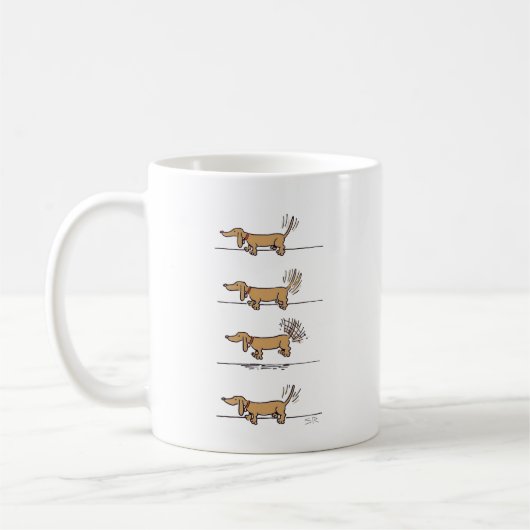 Tasse marron Flying Dachshund (Gauche)