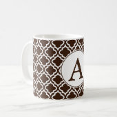 Tasse marron monogrammée (Devant gauche)