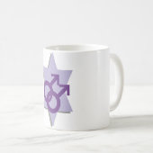 Tasse masculine gaie juive d'étoile pourpre (Devant droit)