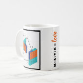 Tasse Math Égal Amour 3D Théorème de Pythagore (Devant gauche)