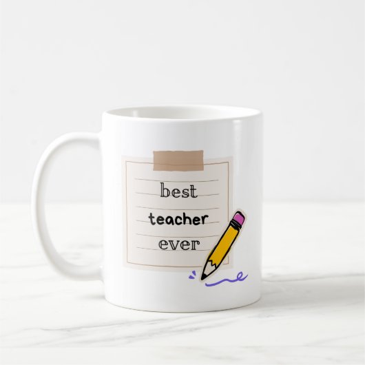 Tasse Meilleur Enseignant Ever – Cadeau de design (Gauche)