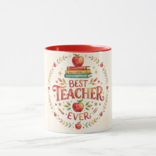 Tasse Meilleur Enseignant Jamais Cadeau Livre Pomm