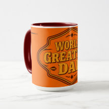 Tasse Meilleur Papa du Monde Orange Vintage | Pers