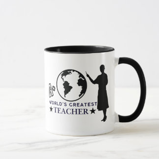 Tasse Meilleur Professeur du Monde A+ Globe Noir &