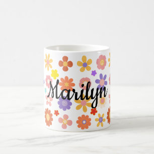 Tasse mélange vibrant de fleurs colorées
