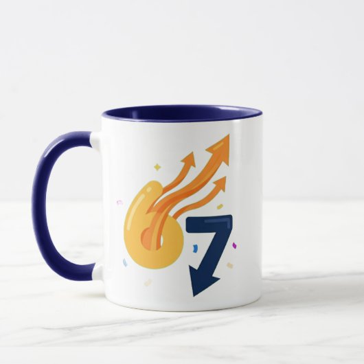 Tasse Mème 67 - Geste Haut Bas Symbolisme Drôle (Gauche)