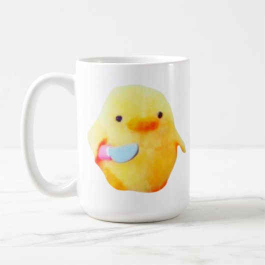 Tasse Mème de Canard Drôle avec Couteau pour les A (Gauche)