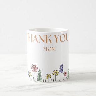 Tasse "Merci" – Jardin Floral Dessiné à la Main Ap