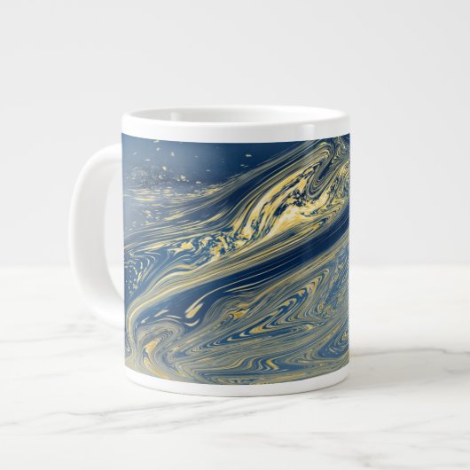 Tasse métallisée spéciale bleu et or (Devant gauche)