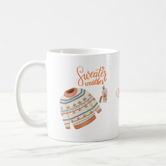 Tasse Météo Pull Cozy avec Nom Personnalisé | Auto (Gauche)