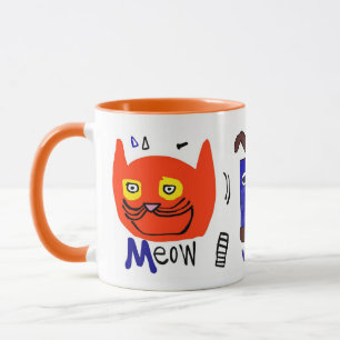 Tasse Miaou Woof Orange