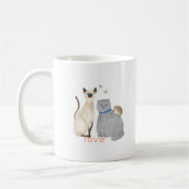 Tasse mignonne avec des chats et un hérisson : Amo (Gauche)