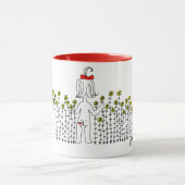 Tasse mignonne avec le bébé dans un domaine des (Centre)