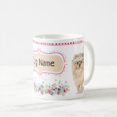 Tasse mignonne d'aquarelle de Pomeranian (Devant droit)