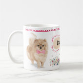 Tasse mignonne d'aquarelle de Pomeranian (Gauche)