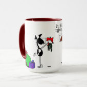 Tasse mignonne de bande dessinée de cheval de gui (Devant gauche)