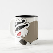 Tasse mignonne de blaireau de bande dessinée (Devant gauche)