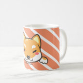 Tasse mignonne de blanc de Shiba Inu (Devant droit)