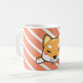 Tasse mignonne de blanc de Shiba Inu (Devant gauche)