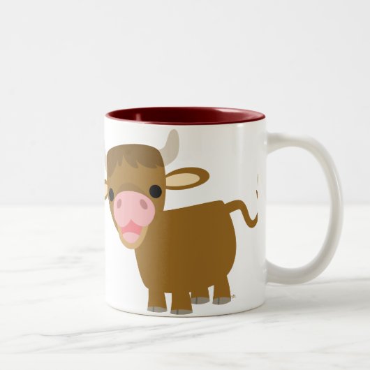 Tasse mignonne de boeuf de bande dessinée (Droit)