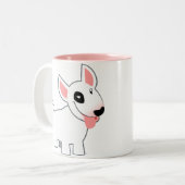 Tasse mignonne de bull-terrier de bande dessinée (Devant gauche)