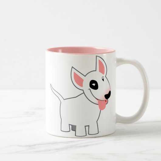 Tasse mignonne de bull-terrier de bande dessinée (Droit)