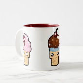 Tasse mignonne de cornets de crème glacée de (Devant gauche)