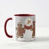 Tasse mignonne de couples de bonhomme de neige et (Gauche)