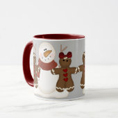 Tasse mignonne de couples de bonhomme de neige et (Devant gauche)