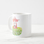 Tasse mignonne de couples de Fox de tasse de (Devant gauche)