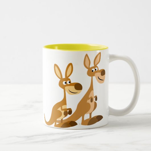 Tasse mignonne de deux kangourous de bande (Droit)