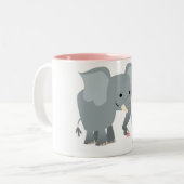 Tasse mignonne de famille d'éléphant de bande (Devant gauche)