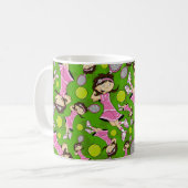 Tasse mignonne de fille de tennis (Devant gauche)